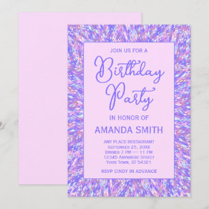 Convite de aniversário Purple Mandala