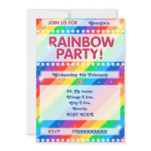 Convite de aniversário Rainbow personalizável