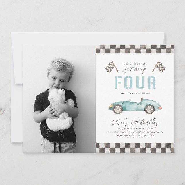 Convite de Aniversário Rápido | 4.o Convite para c (Frente)