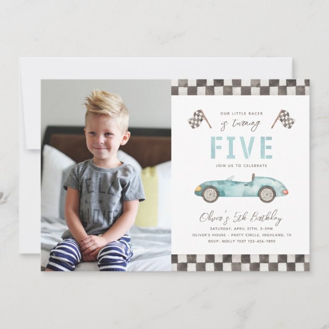 Convite de Aniversário Rápido | Convite para 5 (Frente)