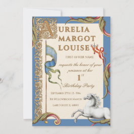 Convite de Aniversário Real Medieval Letra A