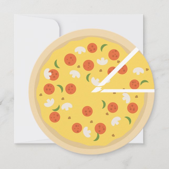 Convite de Aniversário Redondo de Pizza para Festa (Frente)