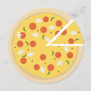 Convite de Aniversário Redondo de Pizza para Festa