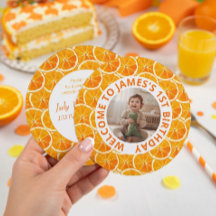 Convite de Aniversário Redondo Personalizado com F