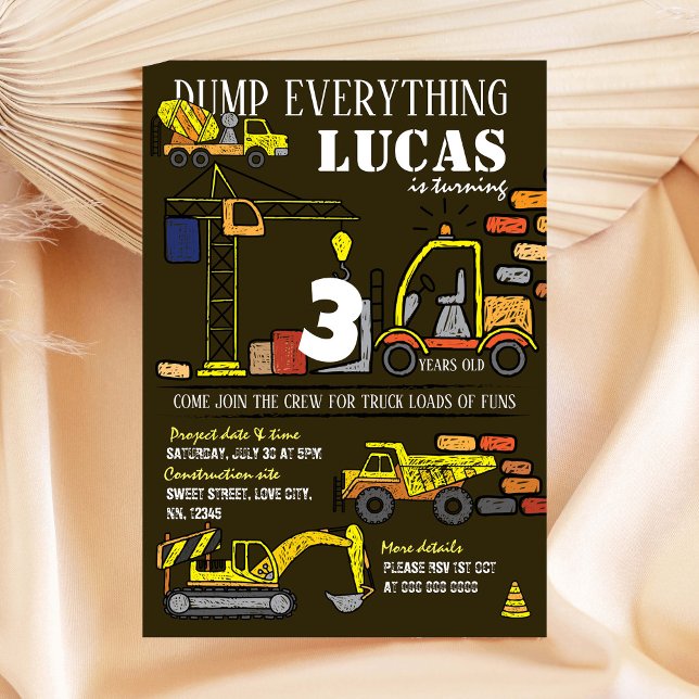 Convite de Aniversário Retirado à Mão (Criador carregado)