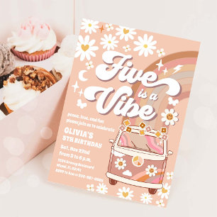 Convite de Aniversário Retro de Van Daisy