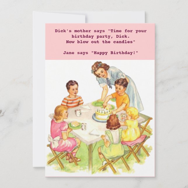 Convite de aniversário retro do vintage (Frente)