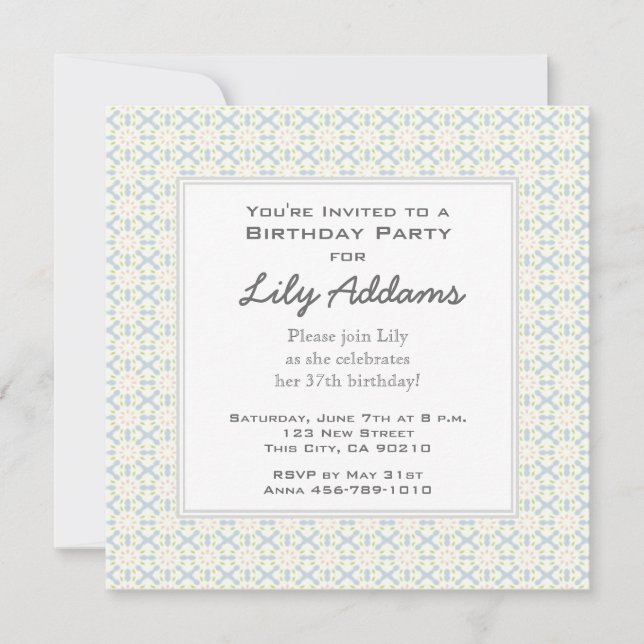 Convite de aniversário retro - limão (Frente)