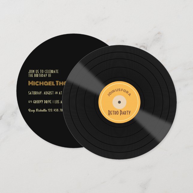 Convite de aniversário Retroativo (Frente/Verso)