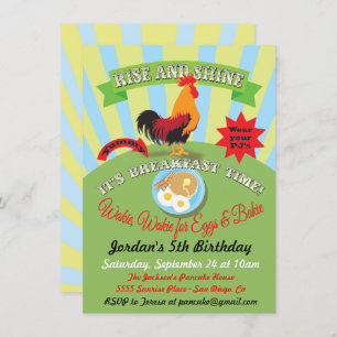 Convite de aniversário Rise and Shine Brefast