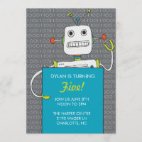Convite de aniversário Robot