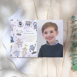 Convite de aniversário Robot Photo