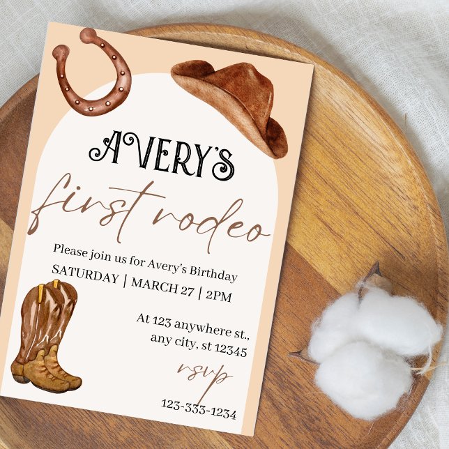 Convite de aniversário Rodeo (Rodeo Birthday Invitation | Cowboy & Cowgirl Party Invite)