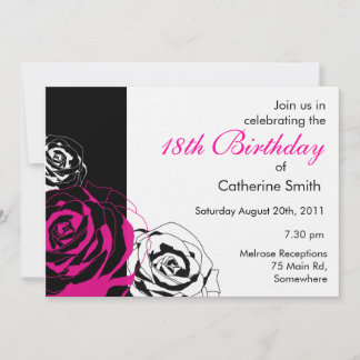 Convite de Aniversário Rosa