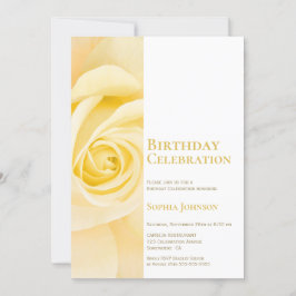 Convite de aniversário Rosa Amarelo Moderno