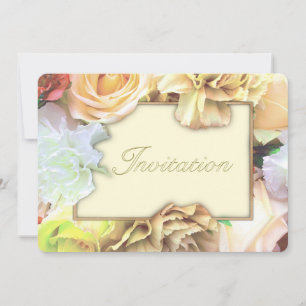 Convite de Aniversário Rosa Amarelo Pálido