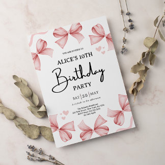 Convite de aniversário Rosa Arco