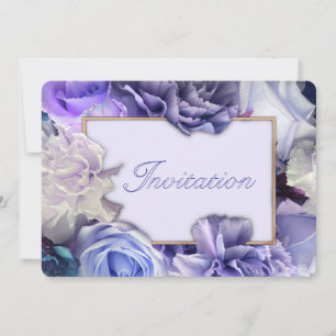 Convite de Aniversário Rosa Azul Violeta