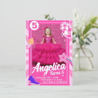 Convite de Aniversário Rosa Boneca