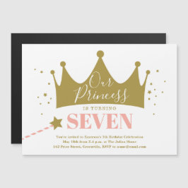 Convite de aniversário Rosa Bonito Princesa