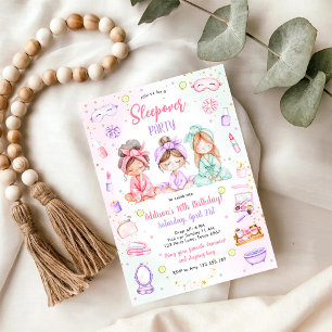 Convite de Aniversário Rosa de Spa para Meninas em