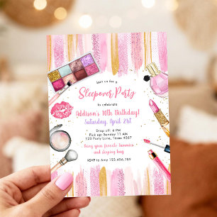 Convite de Aniversário Rosa de Spa para Meninas em