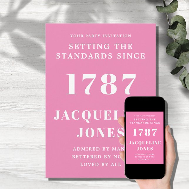 Convite De Aniversário Rosa E Branco (Criador carregado)