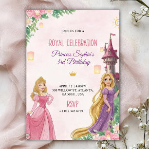 Convite de aniversário rosa elegante