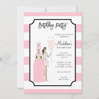 Convite de aniversário - Rosa Fashion Girl