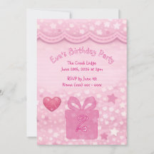 Convite de Aniversário Rosa para Meninas