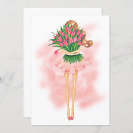 Convite de aniversário rosa Primavera