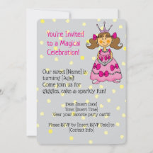 Convite de aniversário Rosa Princesa