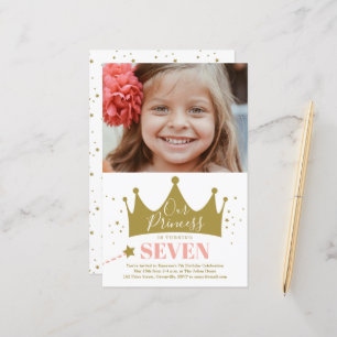 Convite de Aniversário Rosa Princesa do Orçamento