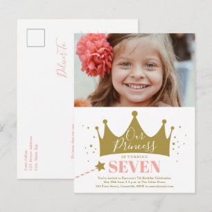 Convite de Aniversário Rosa Princesa do Orçamento 