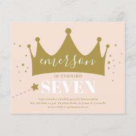 Convite de Aniversário Rosa Princesa do Orçamento