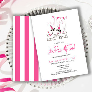 Convite de aniversário Rosa Rosa Pupido de Tempo P