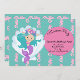 Convite de aniversário Rosa Sereia