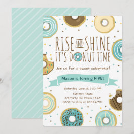 Convite de aniversário rosquinha erguido e brilhan