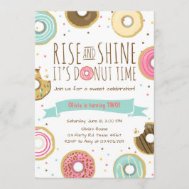 Convite de aniversário rosquinha erguido e brilhan