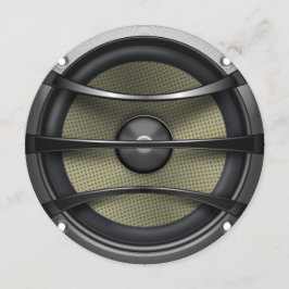 Convite de aniversário Round Music Auto-falante