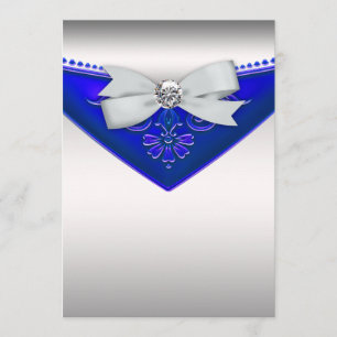 Convite de Aniversário Royal Blue Diamante Branco