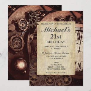 Convite de Aniversário Russo Steampunk