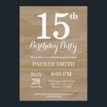 Convite de Aniversário Rustic 15<br><div class="desc">Convite de Aniversário para 15 Russo. Fundo Rustic Wood. Vintage Retro Birthday. Aniversário de criança. Convidar Menino ou Menina. 13 15 16º 18º 20 21rua 30 40º 50º 60º 80 de 70 100º, qualquer idade. Para mais personalização, clique no botão "Personalizar" e use nossa ferramenta de design para modificar este...</div>
