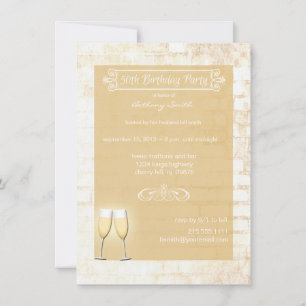 Convite de aniversário Rustic Brick 50th