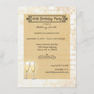 Convite de aniversário Rustic Brick 60th