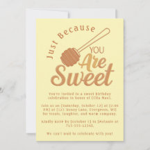 Convite De Aniversário Rustic Honey Bee Yellow Swe