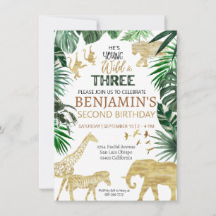 Convite de aniversário Safari
