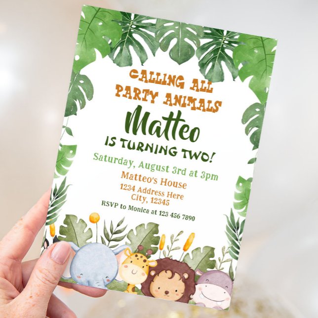 Convite de Aniversário Safari (Criador carregado)