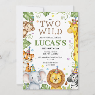 Convite De Aniversário Safari Convite Para Dois Me