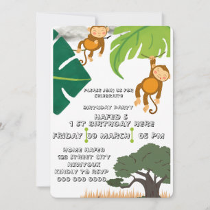 Convite de Aniversário Safari, Garoto de Aniversár
